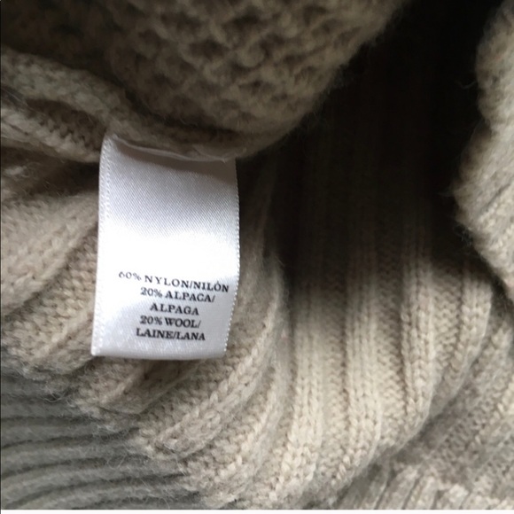 ANN TAYLOR Alpaca Wool Ribbed Cowl Neck Sweater - Picture 3 of 4